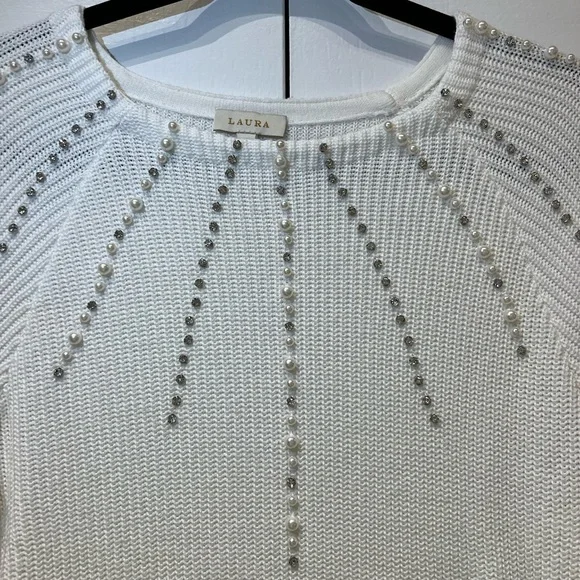 Laura Pearl & Rhinestone Detail Sweater - Picture 7 of 13